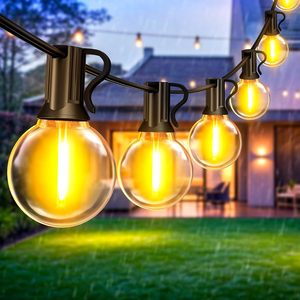 Guirnalda de Luces LED Recargables Vintage para Navidad, Bodas y Patios, Color Blanco Lechoso G50 2835SMD, Negro, IP44, Resistentes al Agua, para Exteriores, con Certificación CE - Product Image 1