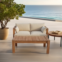 Elegante entspannende Teakholz 2-Sitzer Sofa Loves eat aus Teak Sofa Set für Patio Garden Pool Gartenmöbel Set Garten Sofa Set