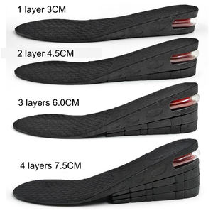 4-lagige höhenverstellbare Einlegesohlen Fersenerhöhung Einlage Kissen zur Erhöhung der Körpergröße - Product Image 5