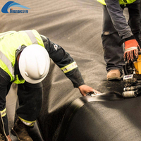 Géomembrane en polyéthylène haute densité (HDPE) double texture de 1,5 mm pour revêtement de décharges, mines et barrages, antidérapante et imperméable