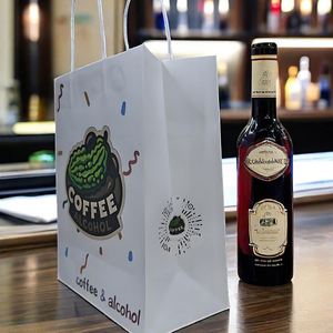 Bolsas de Vino Dobles Ecológicas al por Mayor con Asas Retorcidas, Empaque Personalizado de Papel Kraft Corrugado para Té, Jugos y Bebidas, Reciclado - Product Image 2
