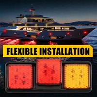 2x feux arrière LED, feux stop, clignotants, rouge ambre, 11 pouces, pour remorque, caravane, camping-car, camion, 12V-24V