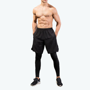 Pantaloni da ginnastica a compressione OEM Legging pantaloni da corsa da <span class=keywords><strong>uomo</strong></span> 2 in 1 <span class=keywords><strong>con</strong></span> tasche <span class=keywords><strong>con</strong></span> <span class=keywords><strong>cerniera</strong></span> - Product Image 4