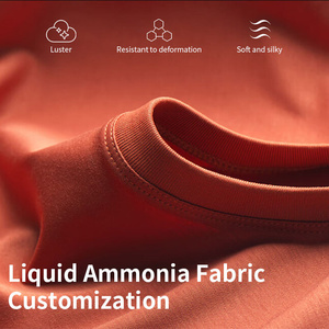 T-shirts pour hommes en coton 100% personnalisés, extra-larges, de haute qualité, traités à l'ammoniaque liquide, respirants, style décontracté - Product Image 4