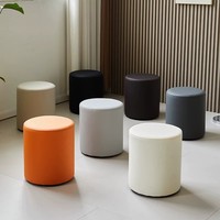 Tabouret de club modulaire en cuir, best-seller, avec revêtement en tissu, pouf rond, mobilier