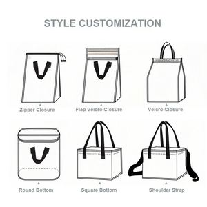 Sac isotherme jetable non tissé avec logo personnalisé, en aluminium, isolé thermiquement pour boissons chaudes, café, livraison de nourriture, sac de courses - Product Image 2