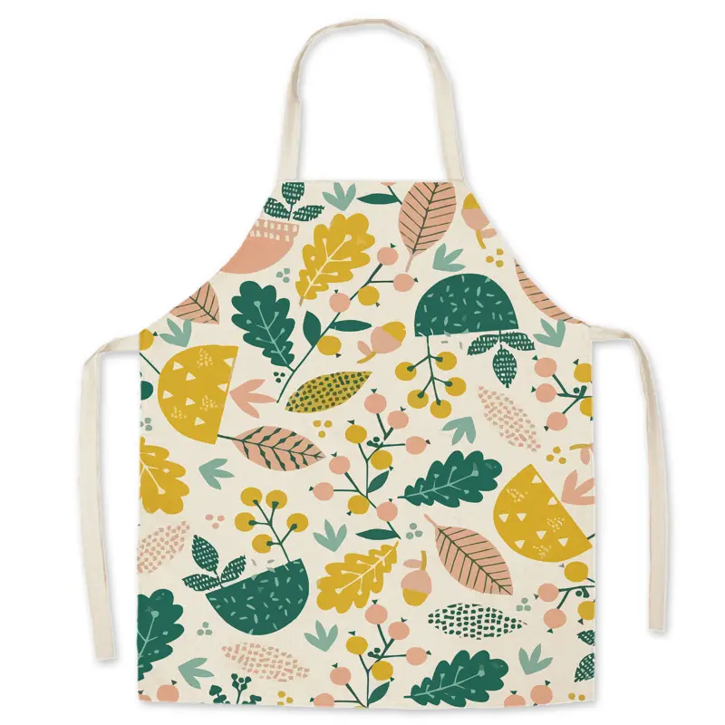 Fashion custom linen kitchen apron Blank aprons with customizable logo Cleaning BBQ aprons