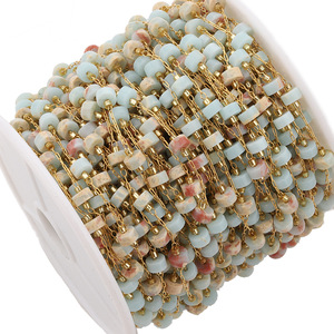 Cadena de Cuentas de Piedra Natural y Acero Inoxidable, 6 Colores, Suministros para Hacer Joyería Hechos a Mano, Cuentas de Semillas de Estilo Chino Tradicional - Product Image 5