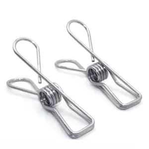 Factory Customized Stainless Steel Clothes Pegs Socks Windproof Hanging Pins Clamps Metal Clips