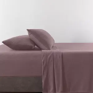 Sábanas Ajustables Andes, Tamaño Queen, Color Lila Sólido, Transpirables, Ropa de Cama para el Hogar - Product Image 3