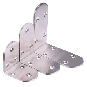 Connecteur d'angle semi-circulaire épaissi en acier inoxydable en forme de L 38x50x50mm pour meubles - Product Image 1