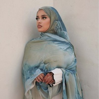 À la mode femmes Long foulard aquarelle cravate-teinture Polyester écharpe élégant vêtements accessoires robe décontracté châle foulard