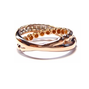 HongKong Classic Design 18k Rose Gold 100% Natural Diamond Fine Jewelry Custom Twist Pave Setting Trendy Women Wedding Band - Product Image 3