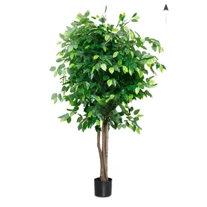 큰 홈 오피스 장식 실내 가짜 플라스틱 Ficus 나무 도매 인공 식물 냄비