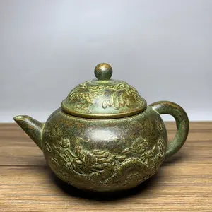 Special heavy antique copper ware pure copper pot decoration Dragon tour world kettle teapot decoration craft gifts antiques
