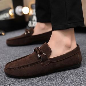 Mocasines de Gamuza Marrón para Hombre, Punta Redonda, Sin Cordones, Transpirables, Suela de Goma, Casuales, para Todas las Temporadas - Product Image 4
