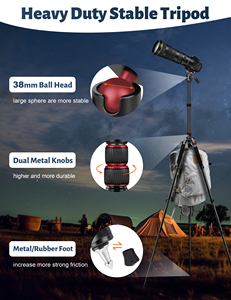 Professional Travel Tripod Aluminum Lightweight Compact 5-Leg Camera Tripod <strong>Bubble</strong> <strong>Level</strong> 360 <strong>Degree</strong> Ball Head Waterproof - Product Image 2
