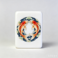 Jeu de tuiles de mahjong américain en acrylique de haute qualité, 166 pièces, 30 mm, 32 mm, 36 mm, 2 couches, motif poisson Koi Winsir