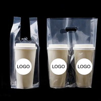 Film thermoscellant personnalisé en PE pour deux tasses de bubble tea et de café, emballage à emporter