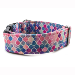 Escamas de pescado de acuarela, Collar de perro con estampado personalizado, Whippet ancho, collares de perro bonitos personalizados tejidos a la moda ajustables - Product Image 3