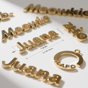 Étiquettes de sac en métal et or avec logo de luxe personnalisé, lettres, étiquette de sac en métal, lettres en nickel, logo en métal, plaque signalétique pour sac à main - Product Image 1