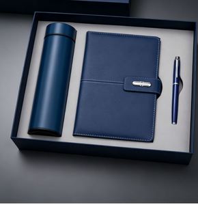 Customized Logo Leather Notebook Corporate Gift A5 Diary Wholesale Promotional Luxury Business Pen Usb Drive <b>Note</b> <b>Book</b> Set - Product Image 3