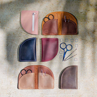 Étui à aiguilles en cuir véritable, porte-aiguilles magnétique, organisateur d'aiguilles à broder et à coudre portable