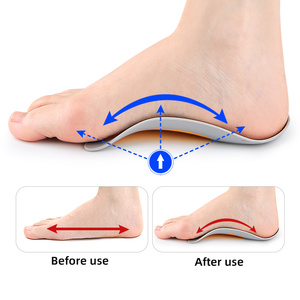 Semelles orthopédiques bicolores en TPU avec soutien de la voûte plantaire 3/4 pour pieds plats, pronation, supination, alignement et coussinet de talon - Product Image 3