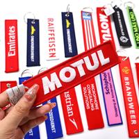 Porte-clés brodés en polyester découpé au laser, plusieurs couleurs, design écologique pour sacs à dos et motos - Logo personnalisé