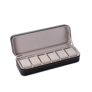 Customized Logo PU Leather Velvet <b>Watch</b> Display Storage Box 2 3 6 10 12 Slots <b>Watch</b> Travel <b>case</b> Box - Product Image 2