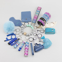 15 pièces ensemble vente en gros auto-défense sécurité porte-clés ensemble Protection dispositif de sécurité Spray Shell Kit auto-défense porte-clés pour les femmes
