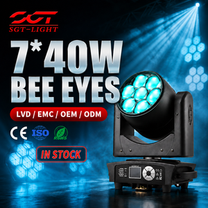 Nouvelle Arrivée Mini 7*40W Bee Eyes RGBW 4-en-1 LED Beam Zoom Wash Moving Head Spot Light avec Contrôle Point pour Discothèque DJ Boîte de Nuit - Product Image 1