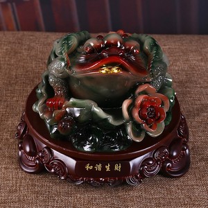 Statue de grenouille porte-bonheur Feng Shui en résine 2023, Statue de grenouille artisanale pour décoration de la maison, figurine de mascotte de <span class=keywords><strong>bouddha</strong></span> - Product Image 3