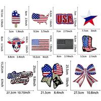 Patch brodé 250e anniversaire du Jour de l'Indépendance, thème USA, applique à sequins, pour décoration DIY de vêtements et sacs