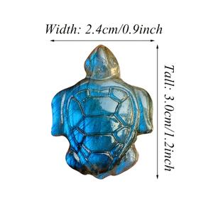 คริสตัลธรรมชาติแกะสลักรูปเต่าสายรุ้งลาบราดอไรต์สำหรับทำเครื่องประดับแบบทำมือ - Product Image 5