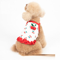 Vêtements d'été pour petits et moyens chiens Sweet Cherry Print Lovable Dog Pet Vest Spring Dog Clothes Wholesale