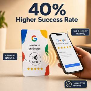 Tarjeta NFC Personalizada de Fábrica, Resistente al Agua, Programable, Ntag213 Ntag215 Ntag216 13.56mhz, con Código QR para Reseñas de Google - Product Image 3