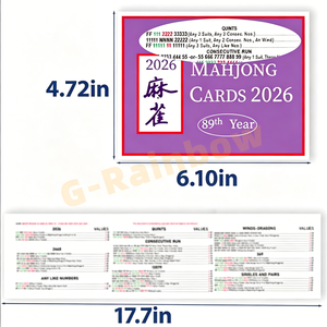 Cartes de jeu de la Ligue Nationale de Mahjong 6,12" x 4,75" – Cartes de règles pliables en trois parties pour le Mahjong Américain pour 4 joueurs - Product Image 3