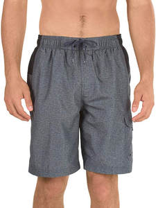 <b>Men</b> Gray Knitted Board Shorts With Drawstring Waist And Side Pockets Quick Dry Swim <b>Trunks</b> - Product Image 4