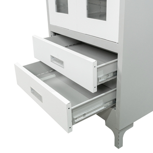Gabinetes de acero personalizados de fábrica, puerta de vidrio abatible, gabinete de oficina de Metal, diseño moderno, gabinete de almacenamiento de archivos de oficina ajustable - Product Image 6