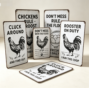 Divertenti Regali a Tema Pollo: Poster Decorativo da Parete Impermeabile in Ferro con Scritta 'Cluck Find' per Casa, Fattoria, Cucina, Giardino, 8x12 Pollici, per Interni ed Esterni - Product Image 3