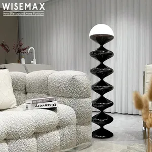 WISEMAX Đèn Đứng Khung Kim Loại Màu Đen Cao Kiểu Bắc Âu Trang Trí Nội Thất Đèn Sàn Chụp Đèn Acrylic Hình Bầu Cho Phòng Ngủ