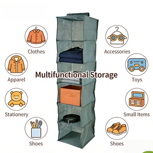 Custom Hanging <b>Storage</b> Bag Foldable Space Saving Clothes Hat Shoe Organizer for <b>Collapsible</b> Wardrobe Sundries Organizer - Product Image 1