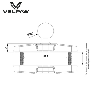 Welpaw Heavy Duty Square Tube Clamp Mount with 1.5 Inch Ball for 1.5 Inch Square <b>Posts</b>, Compatible with RAM C-Size Double Socket - Product Image 2