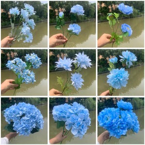 Nouvelles <span class=keywords><strong>fleurs</strong></span> artificielles en soie bleu brume 2022 pour mariage, arrangement floral de plafond sur le thème du ciel étoilé rêveur - Product Image 5