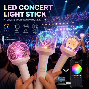แท่งไฟเรืองแสงรูปดอกกุหลาบ 3 มิติ 15 สี ควบคุมด้วยรีโมท DMX ไฟ LED แบบ Kpop ลวดลายปรับแต่งได้ สำหรับคอนเสิร์ต ปาร์ตี้ วันพ่อ วันขอบคุณพระเจ้า - Product Image 2