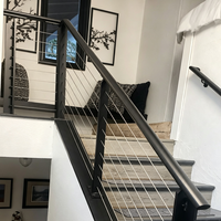 Anpassbares Minimalistisches Design Geneigtes Treppengeländer Edelstahl-Drahtseil-Geländer für Außenbalkone Drahtseil-Schutzgeländer Handlauf