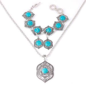 Boucles d'oreilles turquoises bohèmes indiennes occidentales bon marché, éléphant aztèque, bijoux de mode bohème pour femmes, vente en gros - Product Image 3