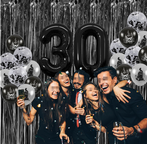 Decorazioni per Festa di Compleanno 30 Anni a Tema Morte ai 20 Anni: Striscioni, Pompon, Palloncini in Foil R.I.P. ai 20 Anni, Palloncini Stampati, Fascia e Tenda Decorativa - Product Image 5
