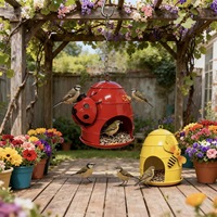 Mangeoire à oiseaux suspendue pour l'extérieur, pour jardin et cour, nichoir pour colibris avec design artistique pour la décoration
